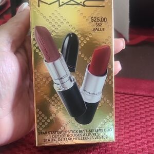 MAC Cosmetics Star Status Lipstick Duo - Ruby Woo And Thanks-NEW